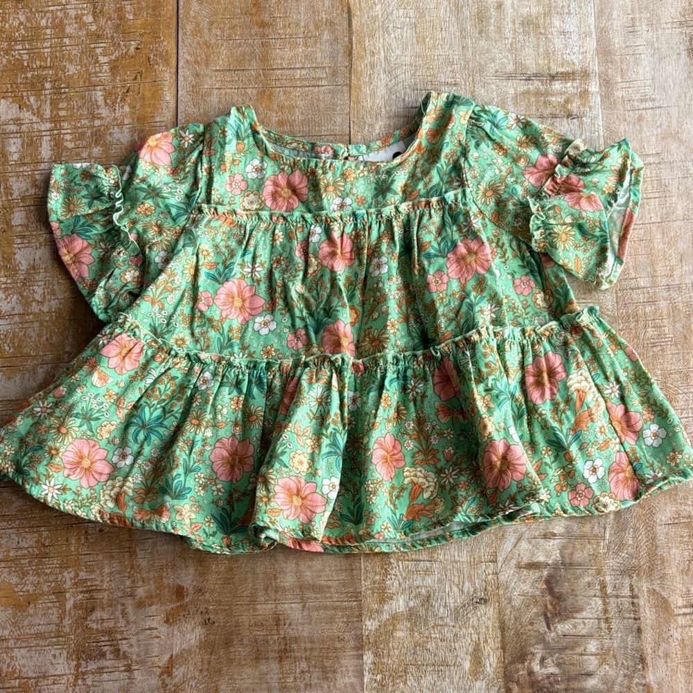 NWOT Cotton On Floral Green Top size 3